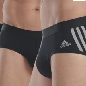 ADIDAS men’s Active Flex Cotton 3 Stripes Black 3 Pack Briefs